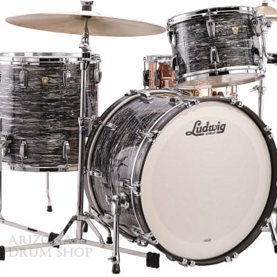 Ludwig Classic Maple Pro Beat Vintage Black Oyster 3-piece Shell Pack 13/16/24 image 2