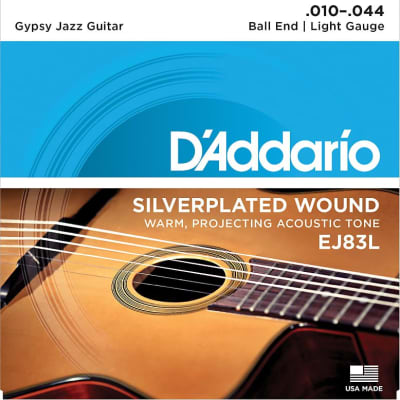 D'Addario Guitar Strings - Gypsy Jazz - Ball End - Silver Plated Wound EJ83L Light image 1