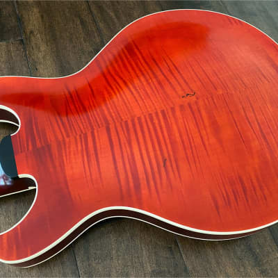 Mikagi Bodra STD Handmade Electric Guitar Ultrathin Nitro Red Finish image 4
