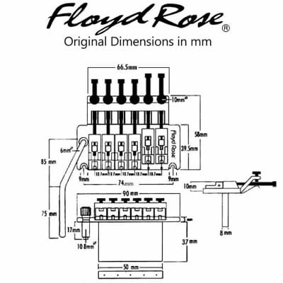 Floyd Rose Original Series Tremolo Kit (without locking nut) Gold image 2