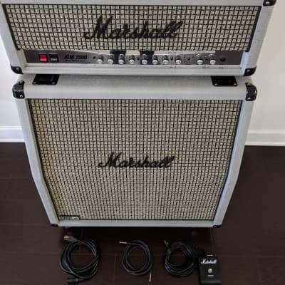 Rare Marshall DSL100 and 1960A Silver Edition 100W Half Stack Package     2005 Silver/Black image 3