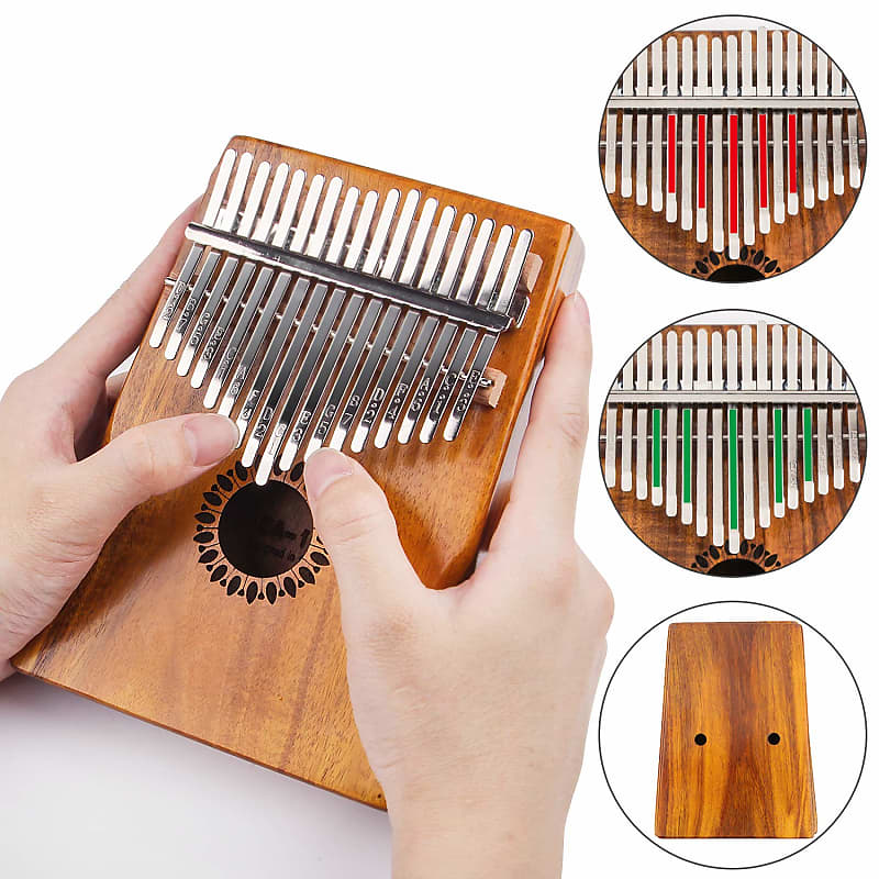 Kalimba Thumb Piano 17 Keys, Finger Piano Musical Instruments, Mbira Music  Kids Gifts Adult Beginners Hand Pianos Brown