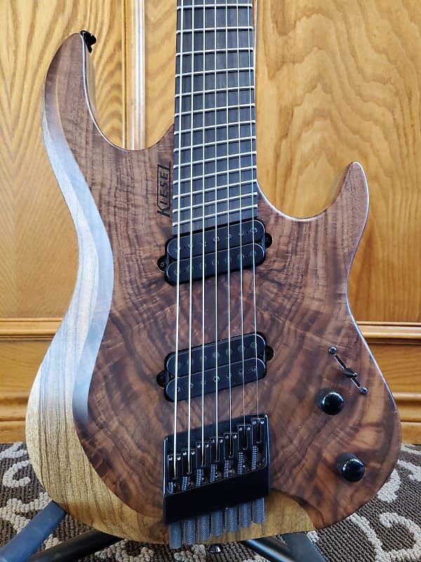 Kiesel Osiris 7 string multiscale 2018 Claro Walnut/Black limba