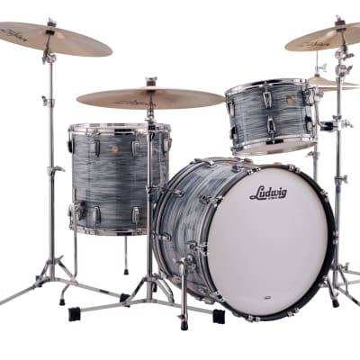 Ludwig Classic Maple Vintage Blue Oyster Fab 14x22_9x13_16x16 Drums Shell Pack Made in USA Authorized Dealer image 1