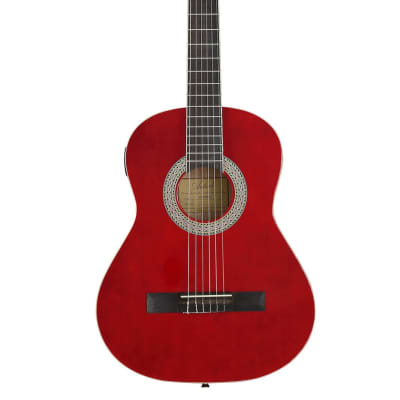 Artist CL34TRD 3/4 Size Red Classical Nylon String Guitar Pack