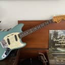 1972 Fender Musicmaster / Duo Sonic *REFIN* Teal Over Daphne Blue