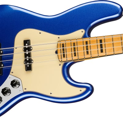 Fender American Ultra Jazz Bass with Maple Fretboard, Cobra Blue image 2