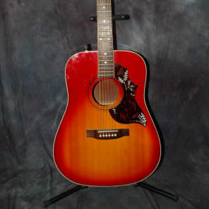 Synsonics Hummingbird MIJ Jumbo Acoustic Electric 1970's Redburst