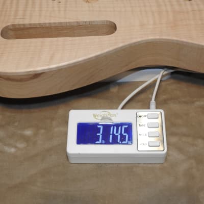 Unfinished Telecaster Body Book Matched Figured Flame Maple Top 2 Piece Alder Back Chambered, Standard Tele Pickup Routes 3lbs 14.5oz! image 17