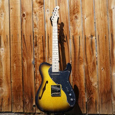 G&L USA ASAT Classic Thinline 2-Tone Goldburst 6-String Electric Guitar w/ Gig Bag NOS image 1