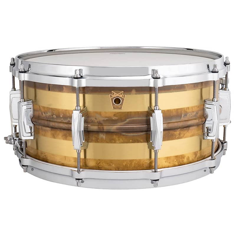 Ludwig LB464RS Supraphonic Raw Striped Brass Snare Drum | Reverb