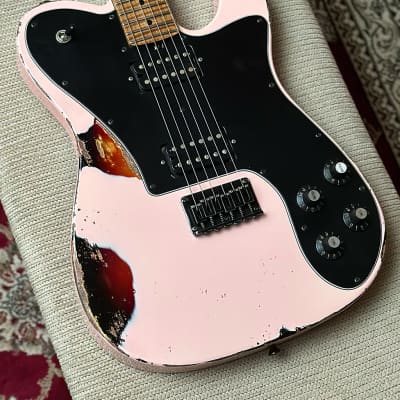 Friedman Vintage T Shell Pink Over 3 Tone Burst Electric Guitar - with Hard Case image 2