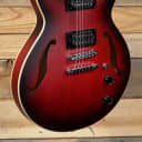 Ibanez AM53 Artcore Hollowbody Electric Guitar Sunburst Red Flat