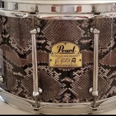 Pearl VP1480 14x8" Vinnie Paul Signature Maple Snare Drum 2010s - Snakeskin Graphic image 2