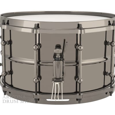 LUDWIG Universal Brass Snare Drum 8 x 14 Black Nickel Over Brass w/ Die Cast Hoops (LU0814) NEW! image 2