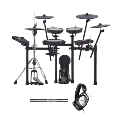 Roland TD-17KVX2 Electric Drums Kit - Advanced Generation 2 Percussion Set with Mesh Heads - Enhanced Sound and Real Feel Bundle with Headphones and Drumsticks (3 Items)
