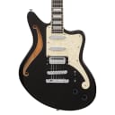 D'Angelico Premier Bedford SH Semi Hollow Body Electric Guitar Black Flake w/Bag