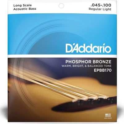 D'Addario EPBB170 (45-100) Phosphor Bronze Acoustic Bass Strings image 2