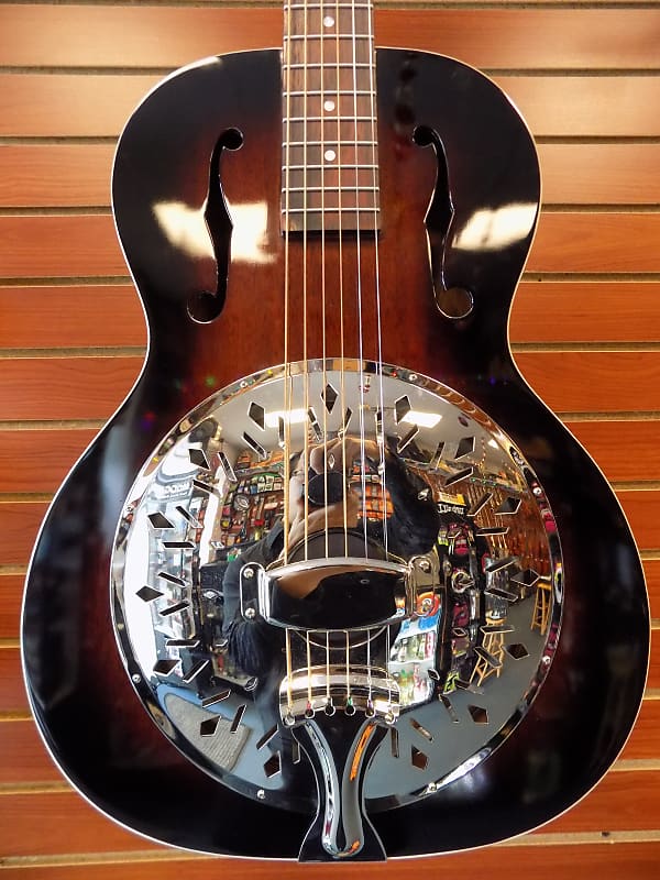 Recording King Rattlesnake Wood Body Resonator Guitar Reverb