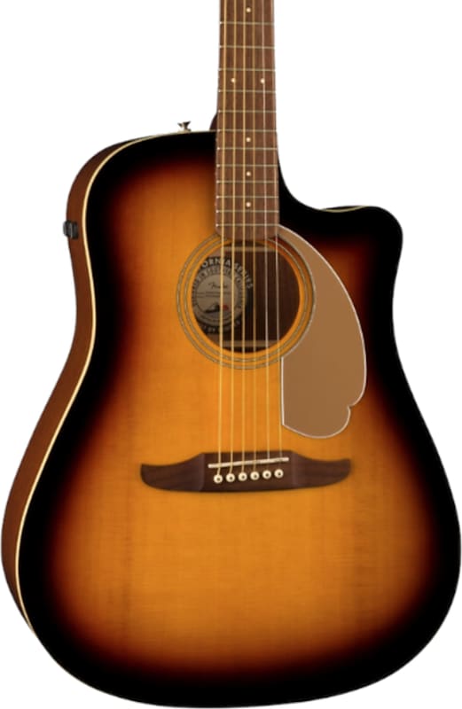 Fender Redondo Player Dreadnought Acoustic-Electric Guitar, Solid Spruce Top, Sunburst image 1