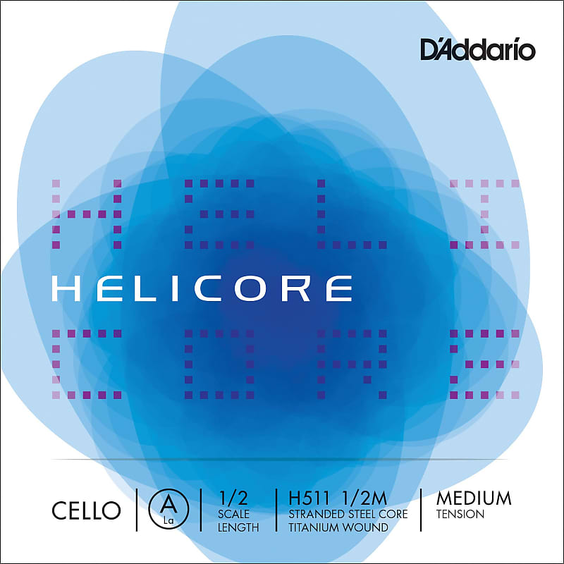 D'Addario Helicore Cello Single A String, 1/2 Scale, Medium Tension image 1