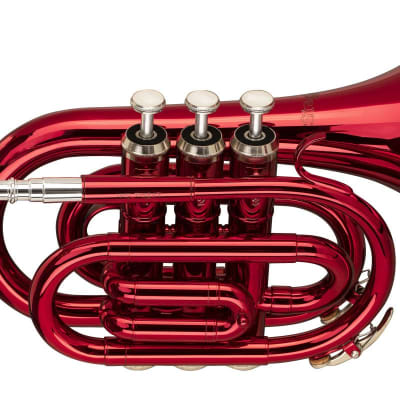 Stagg Bb Pocket Trumpet with Brass Body - Red - WS-TR247S image 1