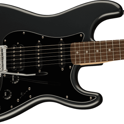Squier Affinity Stratocaster HSS Pack with Laurel Fretboard 15G Frontman Amplifier Charcoal Frost Metallic image 4