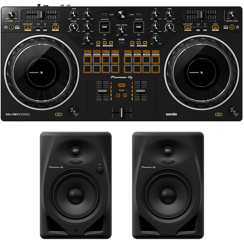 Pioneer DJ DDJ-REV1 DJ Controller w/ DJ DM-50D 5