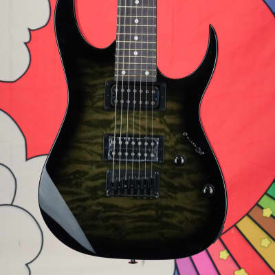 Ibanez GRG7221QA 7 String Electric Guitar Trans Black image 2