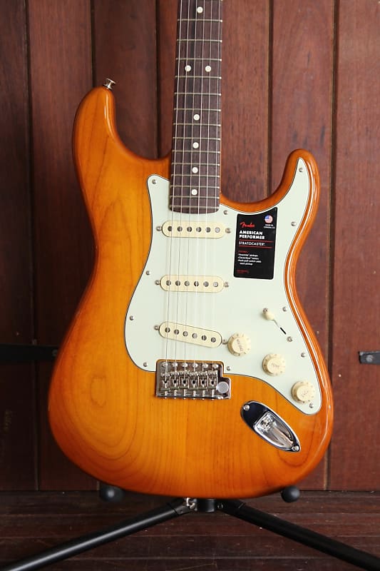 Fender American Performer Stratocaster Honey Burst Electric Guitar image 1