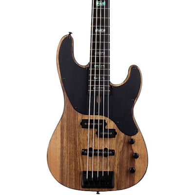 Schecter Guitar Research Model-T 5 Exotic 5-String Black Limba Electric Bass Satin Natural 2833 image 2