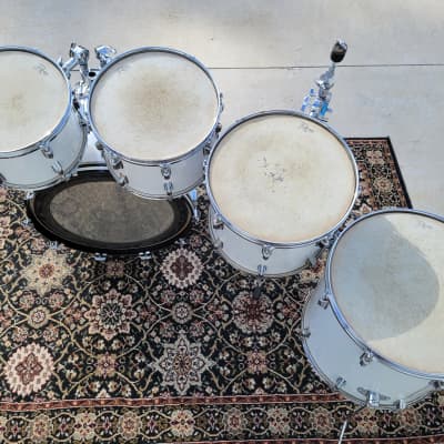 Vintage 1976 Rogers Big R Londoner 5 PC Drum Shell Pack 13/14/15/18/24 - New England White (147-1) image 12