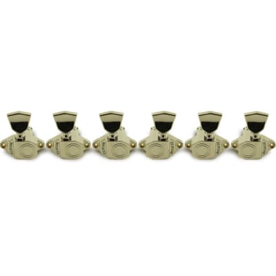 Kluson 3 Per Side Vintage Diecast Sealfast Tuning Machines Nickel With Metal Keystone Buttons for sale