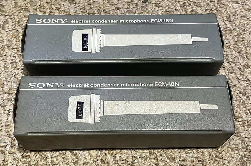 Vintage Pair of Sony Electret Condenser Microphone ECM18N Reverb