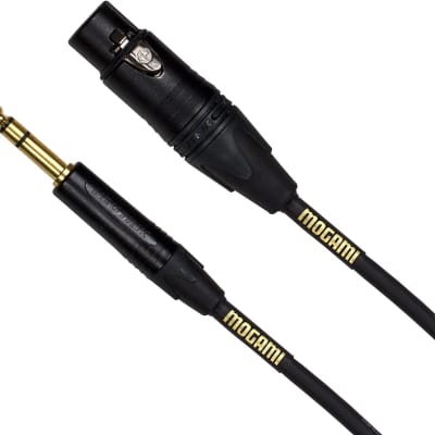 Mogami Gold TRS-XLRF-15 Balanced Audio Adapter Cable, XLR-Female to 1/4" TRS Male Plug, Gold Contacts, Straight Connectors, 15 Foot. image 1