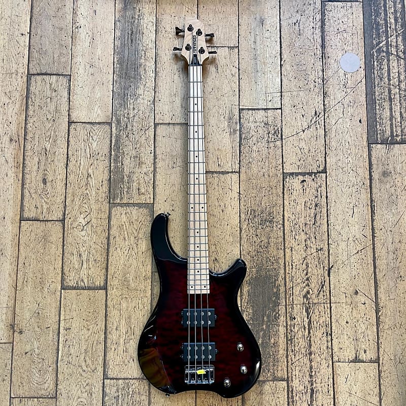 ■FERNANDES TREMOR 4X 海外輸出モデル ハムバッカー ベース Fernandes TREMOR 4X Red Burst Humbucker Electric Bass Guitar