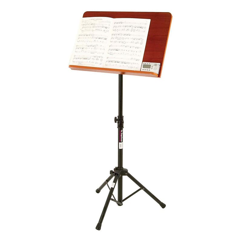 On-Stage SM7312W Conductor Stand with Wide Wooden Bookplate image 1