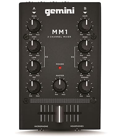 Gemini MM1 2 Channel Analog Mini DJ Mixer image 1