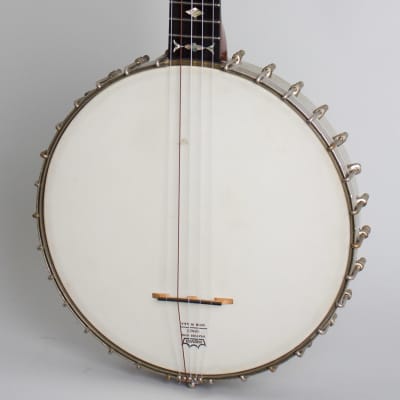 W. A. Cole  Eclipse 5 String Banjo,  c. 1892, ser. #256, black tolex hard shell case. image 3