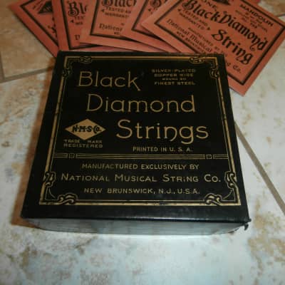 Vintage 1940's/1950's Black Diamond Mandolin D-Strings Box w/ Strings, Packets! image 3