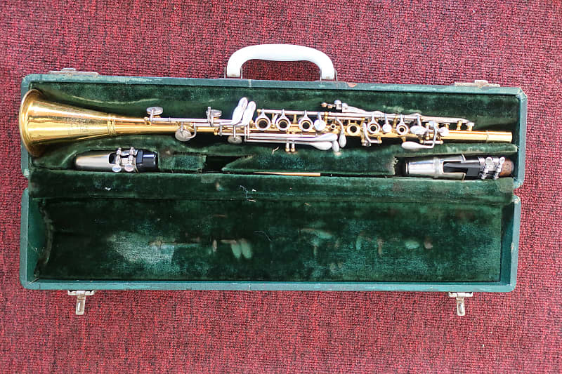 Vintage 1930s The H.N. White Co. Co King American Standard Clarinet Gold &  Silver Plated Cleveland Ohio Straight Serial 2349 Green Plastic Case With  Green Lining H N HN