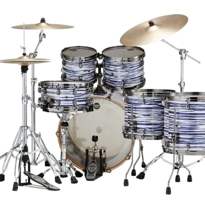 Tama WBR52LBNS-BWO Starclassic Walnut/Birch Duracover Wrap Shell Kit 5 pcs 2025 - Blue & White Oyster/Black Nickel HW 2025 - Blue & White Oyster/Black Nickel HW image 3