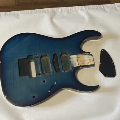 1991 Japan Fujigen Ibanez RG570FM Blue Flame Sunburst Guitar Body Floyd Ready