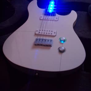 Yamaha RGX A2 White Guitar w/ Custom Blue Fretboard L.E.D.'s | Reverb