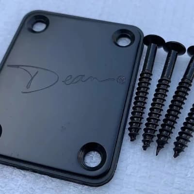 Dean Guitar Black Guitar Neck Plate with Mounting Screws for sale