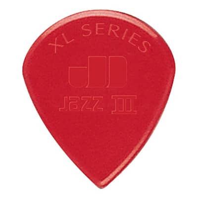 Jim Dunlop Nylon Jazz III XL 1.38 mm Picks (Red, Pack of 6) image 1