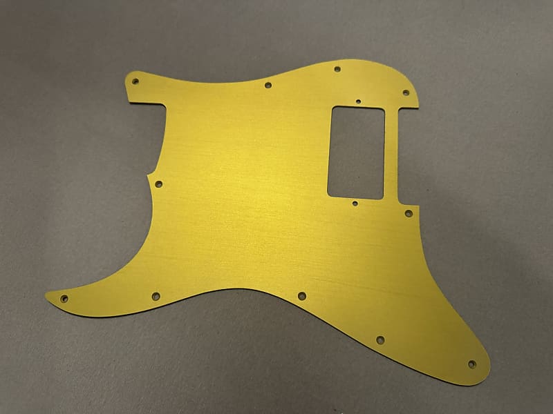 Custom Pickguard Anodized Gold brushed Aluminum Left handed st stratocaster humbucker lefty image 1