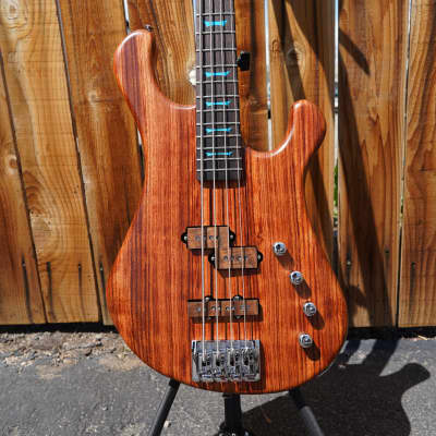 Dean USA Custom Hillsboro - Oiled Cocobolo Top 4-String Electric Bass Guitar w/  Black Tolex Case (2023) image 4