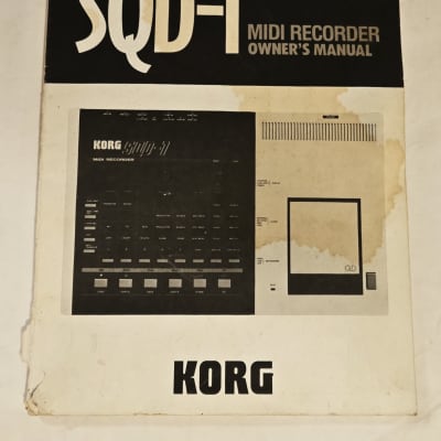Korg SQD-1 Midi Recorder 1985 Owner's Manual