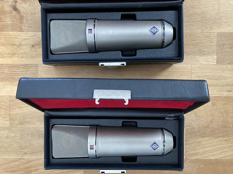 Neumann U 87 Microphone 2x mid 1970th Nickel | Reverb